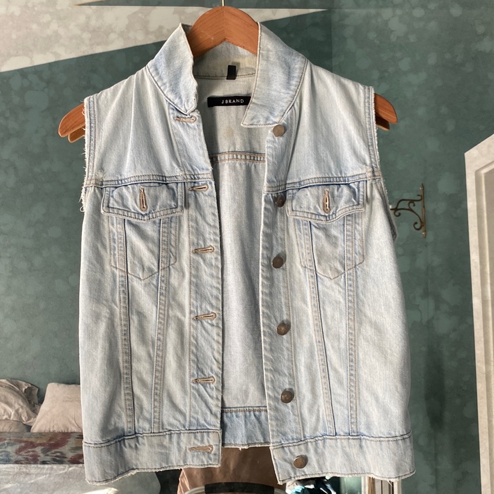 J Brand distressed jean vest